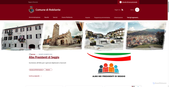 Security scan screenshot of https://www.comune.robilante.cn.it/