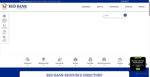 Security scan screenshot of https://redbanktn.gov/