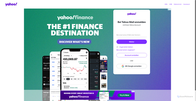Security scan screenshot of https://tw.mail.yahoo.com