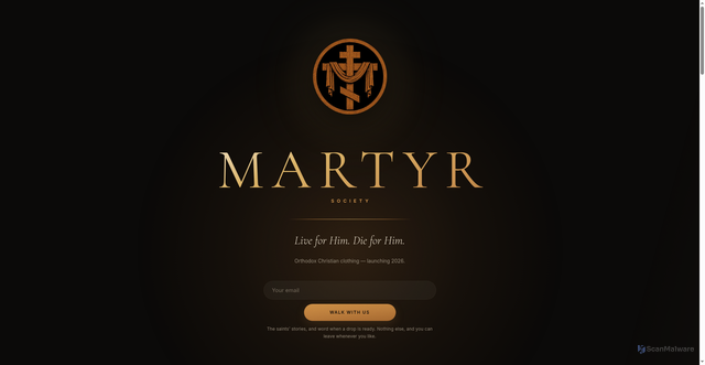 Security scan screenshot of https://martyrsociety.com/