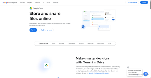 Security scan screenshot of https://drive.google.com/