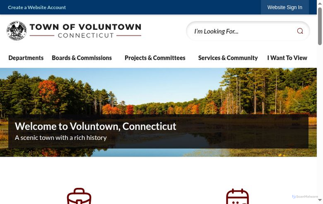 Security scan screenshot of https://voluntown.gov/