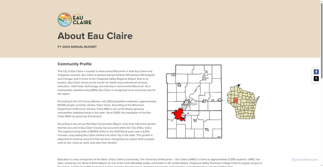 Security scan screenshot of https://stories.opengov.com/cityofeauclairewi/published/CsGwtTUQ_1