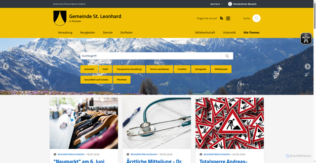 Security scan screenshot of https://www.san-leonardo.eu