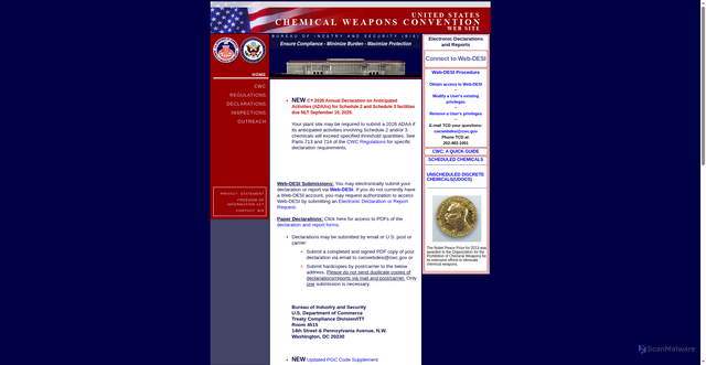 Security scan screenshot of https://www.cwc.gov/