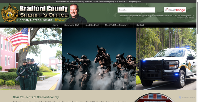 Security scan screenshot of https://www.bradfordsheriff.org/