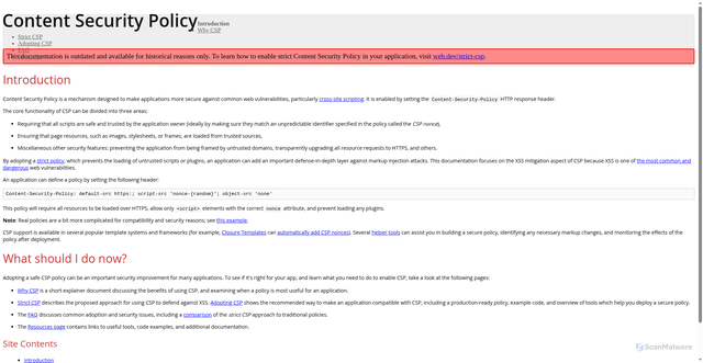 Security scan screenshot of https://csp.withgoogle.com/