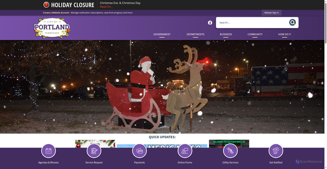 Security scan screenshot of https://cityofportlandtn.gov/