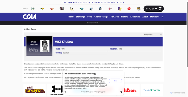 Security scan screenshot of https://goccaa.org/hof.aspx?hof=10