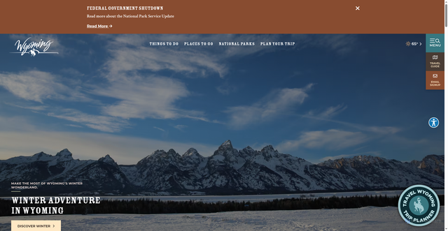 Security scan screenshot of https://travelwyoming.com/