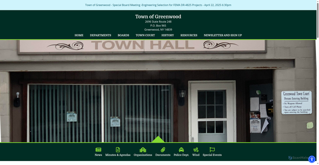 Security scan screenshot of https://greenwoodny.gov/