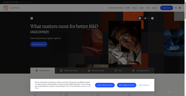 Security scan screenshot of https://elsevier.com
