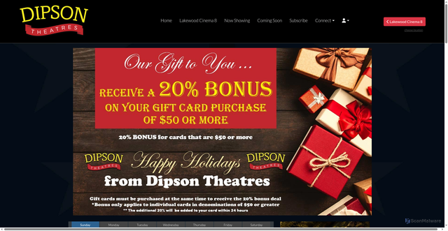 Security scan screenshot of https://lakewood.dipsontheatres.com/