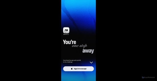 Security scan screenshot of https://www.behard.co/75hard?utm_source=ios-app&utm_medium=5ZrORLfxn8mp&utm_term=wRYkBUagCaTsaR7THO9AYnFSdaP2&utm_campaign=challenge_friend&flow_version=2