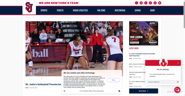 Security scan screenshot of https://redstormsports.com