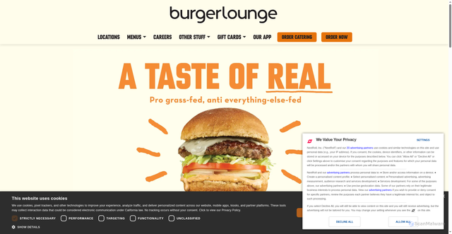 Security scan screenshot of https://www.burgerlounge.com/