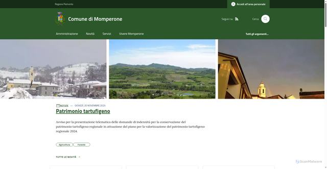 Security scan screenshot of https://www.comune.momperone.al.it/