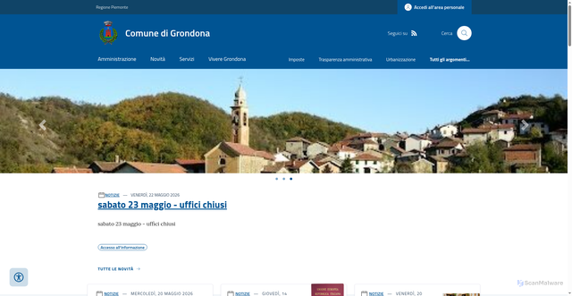 Security scan screenshot of https://www.comune.grondona.al.it