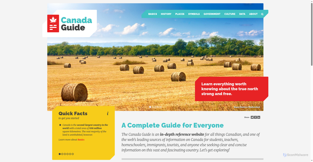 Security scan screenshot of https://thecanadaguide.com/