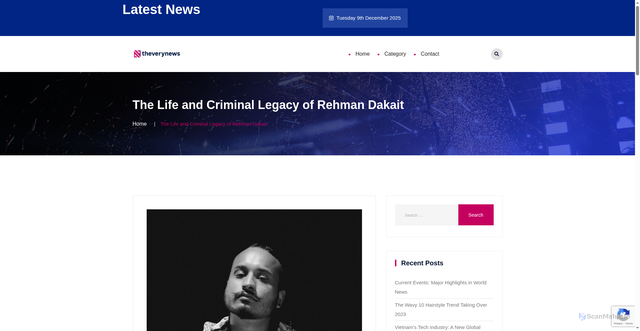 Security scan screenshot of https://www.theeverynews.com/2025/12/09/the-life-and-criminal-legacy-of-rehman-dakait/