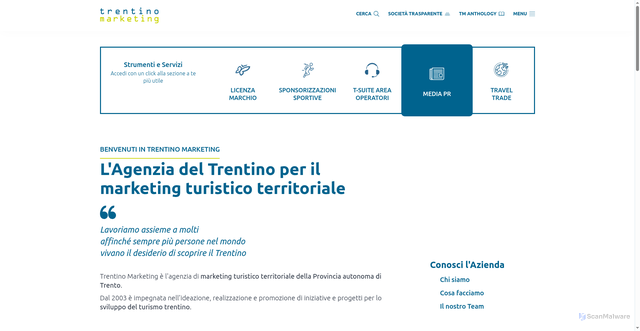 Security scan screenshot of https://trentinomarketing.org
