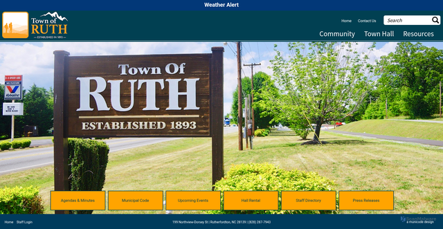 Security scan screenshot of https://www.townofruthnc.gov/