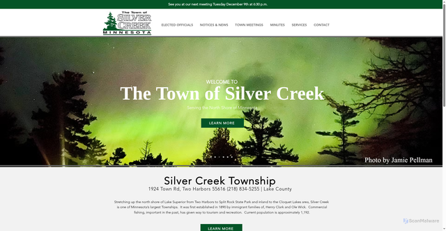 Security scan screenshot of https://www.silvercreekmnlakeco.gov/
