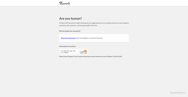Security scan screenshot of https://reverb.com/promo/deals-and-steals