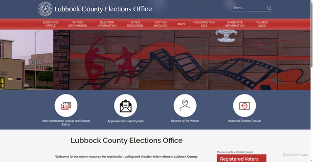 Security scan screenshot of https://votelubbock.gov/