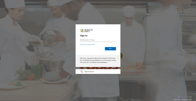 Security scan screenshot of https://usfoods-my.sharepoint.com