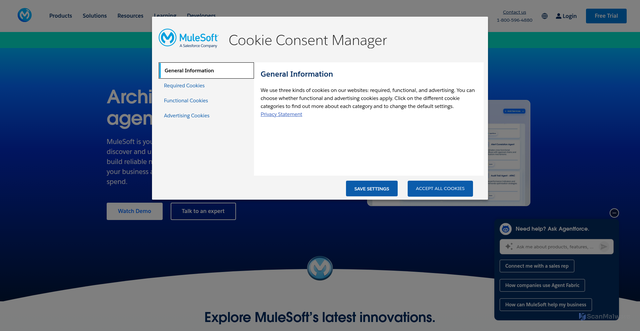 Security scan screenshot of https://www.mulesoft.com