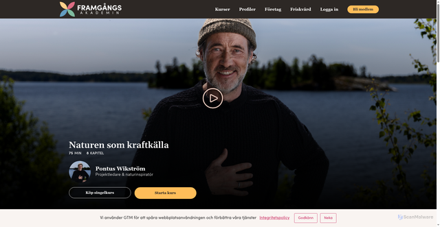Security scan screenshot of https://framgangsakademin.se/kurs/pontus-wikstrom-naturen-som-kraftkalla/?course_id=3221129