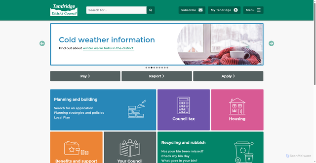 Security scan screenshot of https://www.tandridge.gov.uk/