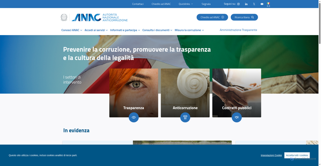 Security scan screenshot of https://www.anticorruzione.it/
