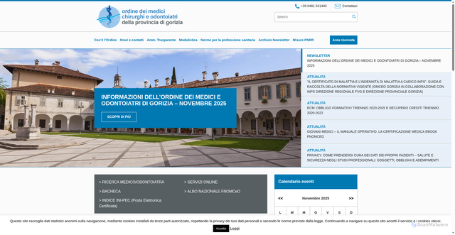 Security scan screenshot of https://ordinemedici-go.it/