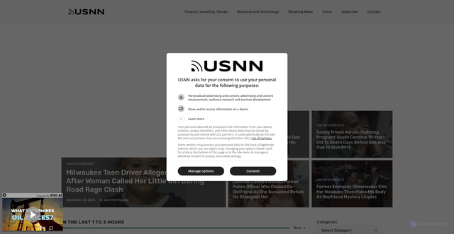 Security scan screenshot of https://usnn.com