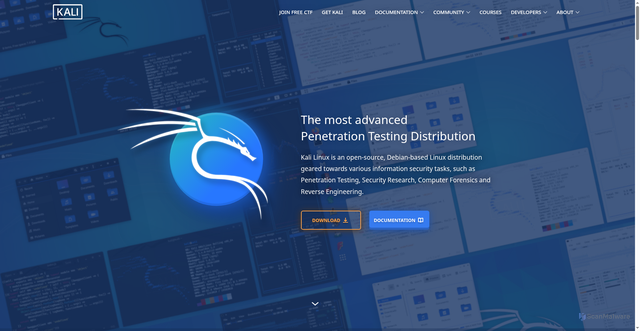 Security scan screenshot of https://www.kali.org/