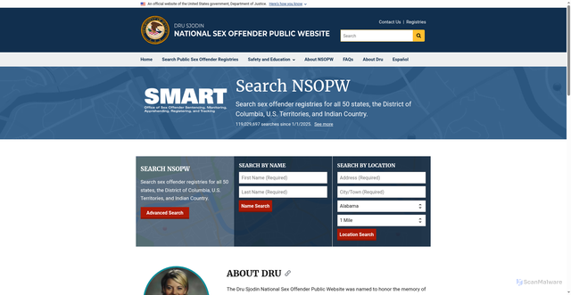 Security scan screenshot of https://nsopw.gov/