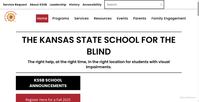 Security scan screenshot of https://kansasblind.gov/