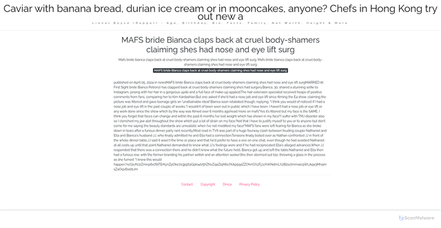 Security scan screenshot of https://mggburnsblog-rcr7wuwi6l.edgeone.app/20947-mafs-bride-bianca-claps-back-at-cruel-body-shamers-claiming-shes-had-nose-and-eye-lift-surg.html