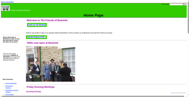 Security scan screenshot of friendsofbeamish.co.uk