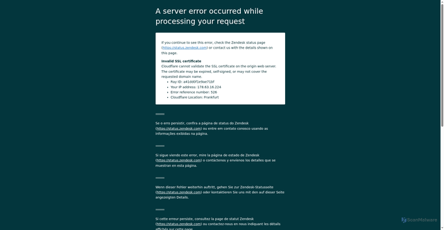 Security scan screenshot of https://cf-main.eu-1.smooch.io