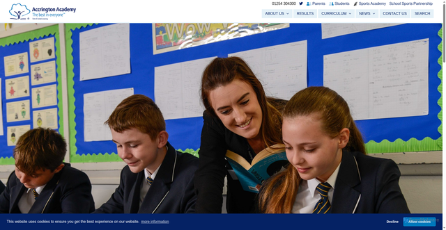 Security scan screenshot of http://www.accrington-academy.org/