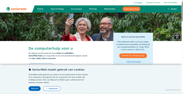 Security scan screenshot of https://seniorweb.nl