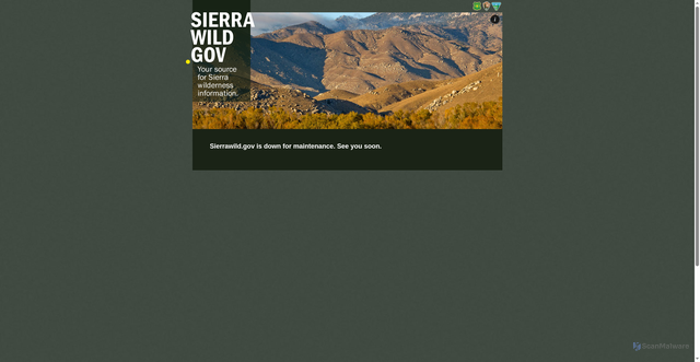 Security scan screenshot of https://www.sierrawild.gov/