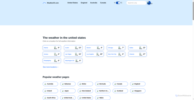 Security scan screenshot of https://weather25.com