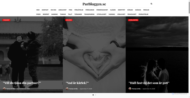 Security scan screenshot of https://parbloggen.se