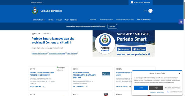 Security scan screenshot of https://www.comune.perledo.lc.it