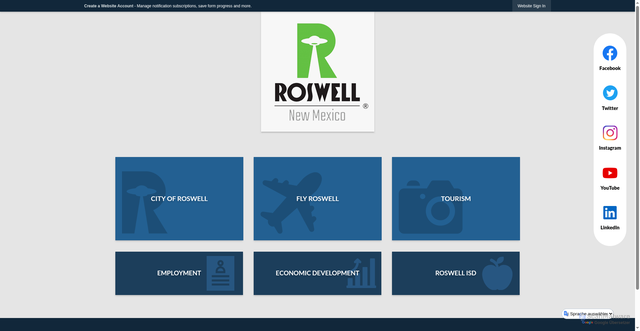 Security scan screenshot of https://roswell-nm.gov/1248/City-of-Roswell