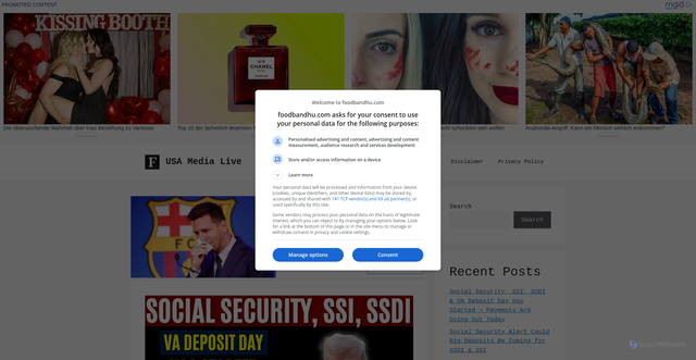 Security scan screenshot of https://foodbandhu.com/social-security-ssi-ssdi-va-deposit-day-has-started-payments/